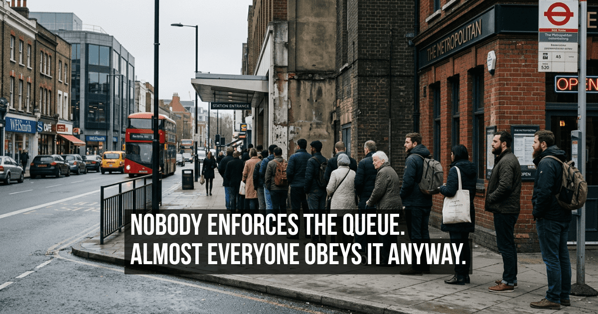 Nobody Has Fully Explained Why Standing Silently in a Queue Feels Like a Social Contract