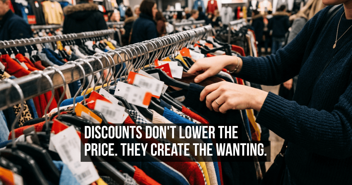 You Buy Things on Sale That You Didn’t Want Until They Were Discounted